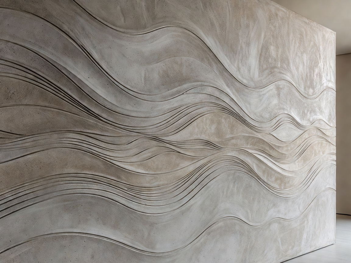 Horizon Bas-Relief Wall Panel textured micro-cement wall accent